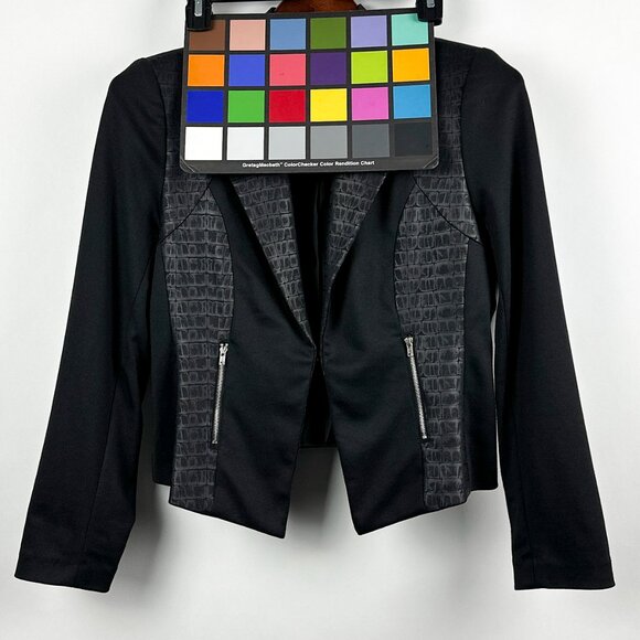 Kate Rosy Petite | Black Blazer Jacket | Faux Crocodile Panel | Size PL - Picture 15 of 15